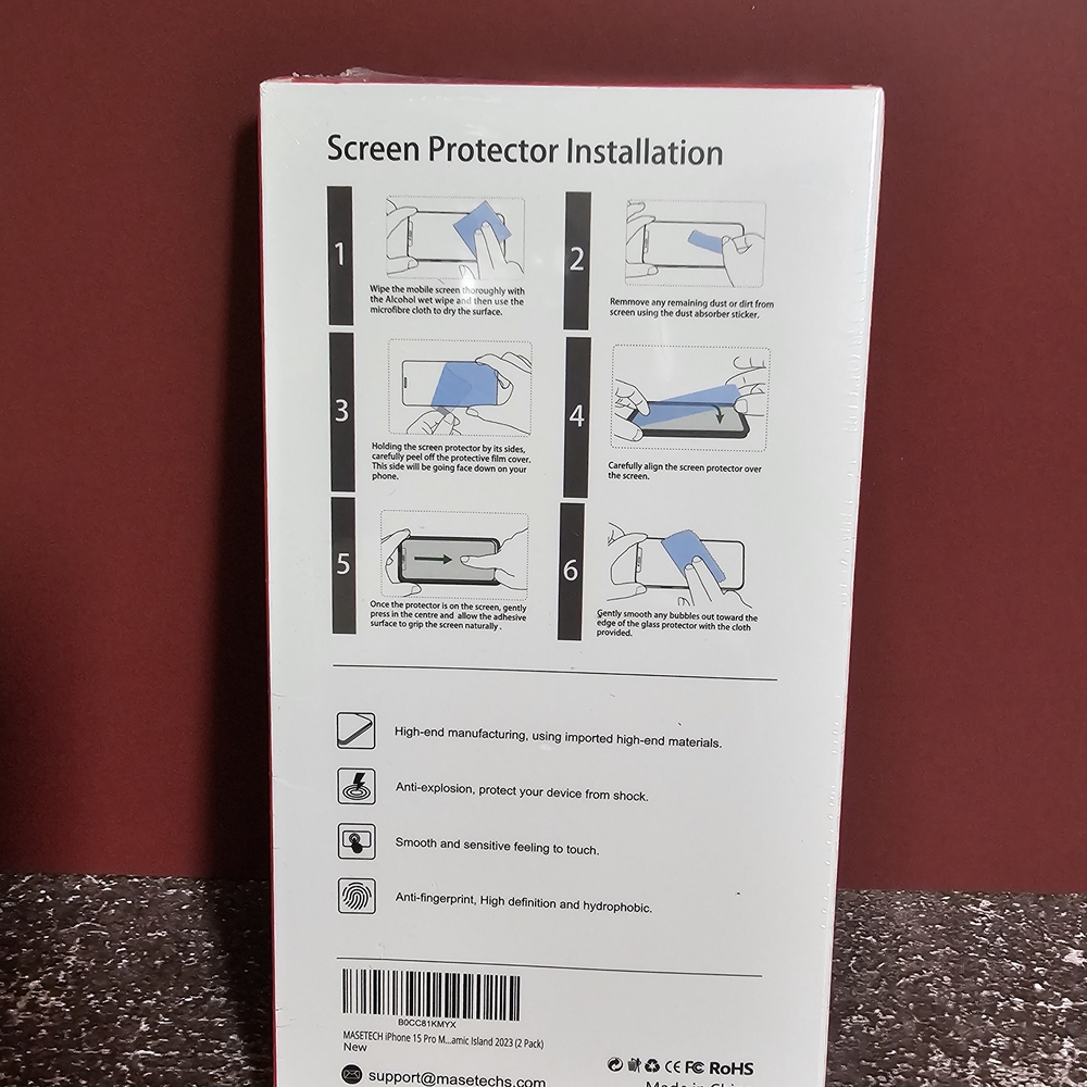 Glass iPhone 15 Pro Max Screen Protector - Picture 2 of 3